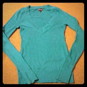 Express women's v-neck sweater (teal/blue)